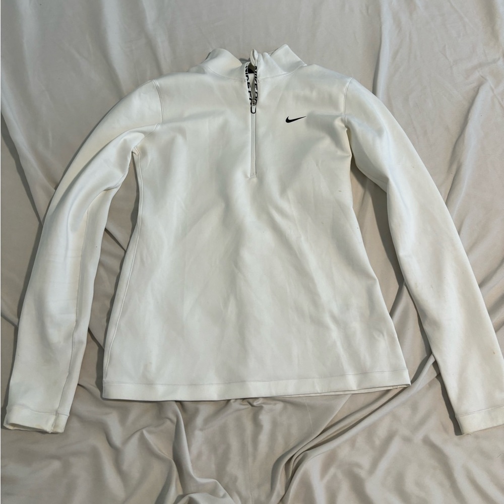 White Nike quarter zip jacket
